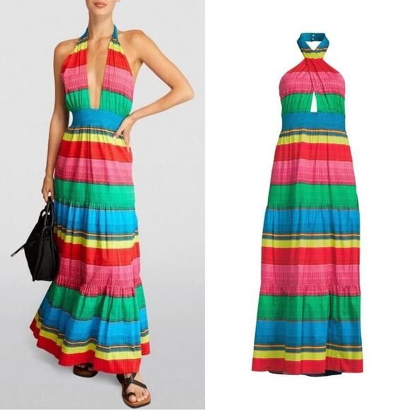 NEW ALICE + OLIVIA Lyndon Striped Maxi Dress - Picture 1 of 11
